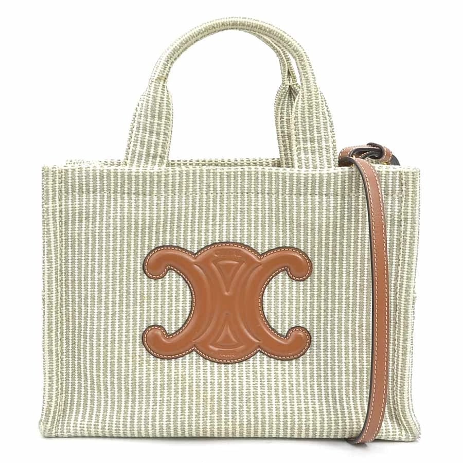 CELINE SMALL CABAS THAIS HANDBAG SHOULDER BAG: CELINE Small Cabas Thais Handbag Shoulder Bag Brand: CELINE Type: Handbag Material: Canvas x Leather Color: Brown X Beige Size: W:10.2inx H:7.3inx D:4.9in Handle Length:10.8in Shoulder Length:?Max