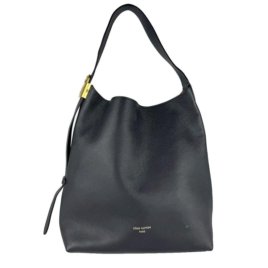 LOUIS VUITTON HOBO LOW KEY MM SHOULDER BAG: LOUIS VUITTON Hobo Low Key MM Shoulder Bag Brand: LOUIS VUITTON Type: Shoulder Bag Material: Leather Color: Black Size: W:11.8inx H:13.4inx D:6.3in Shoulder Length: 35.4in Accessories: None