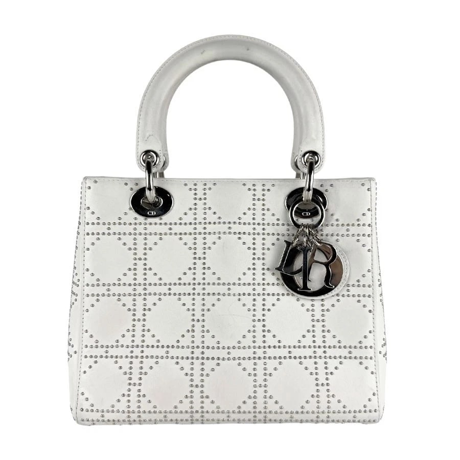CHRISTIAN DIOR DIOR HANDBAG SHOULDER BAG: Christian Dior Dior Handbag Shoulder Bag Brand: Christian Dior Type: Handbag Material: leather Color: White Size: W:9.4inx H:7.9inx D:4.3in Handle Length:12.6in Shoulder Length: 35.4in Accessorie