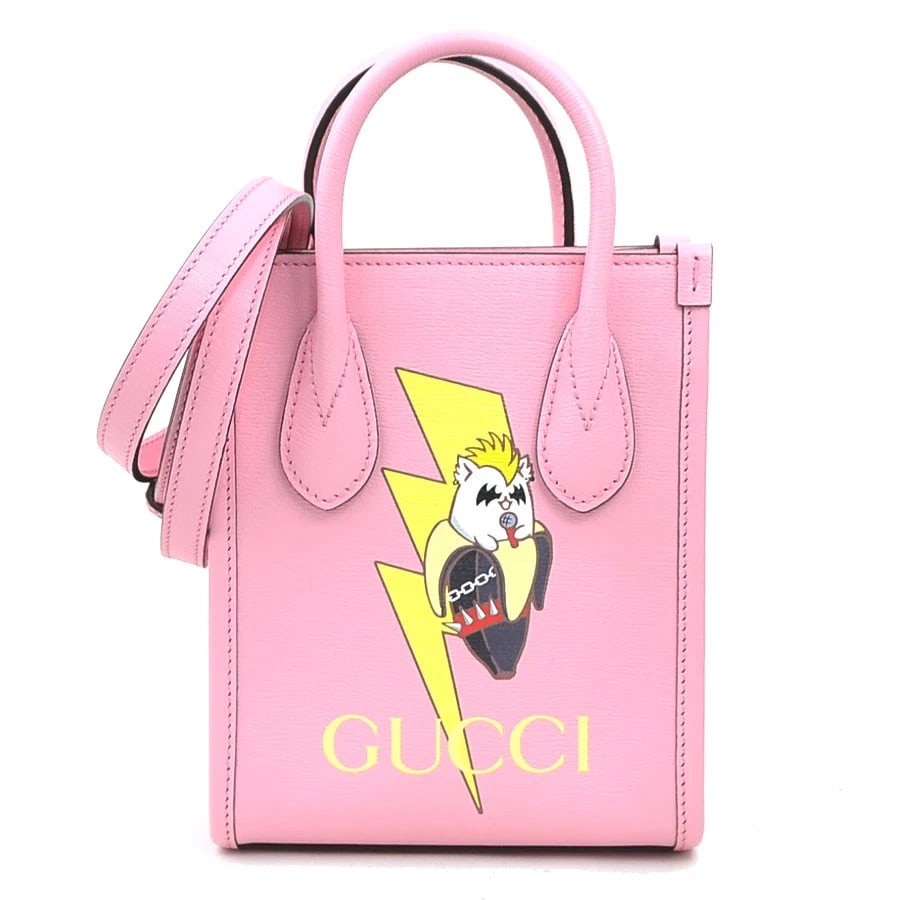 GUCCI HANDBAG SHOULDER BAG PINK/YELLOW LEATHER: GUCCI Handbag Shoulder Bag Pink/Yellow Leather Brand: GUCCI Type: Handbag Material: leather Color: Pink Size: W:6.3inx H:7.7inx D:2.6in Handle Length:8.7in Shoulder Length:?Max? 47.2in Accessorie