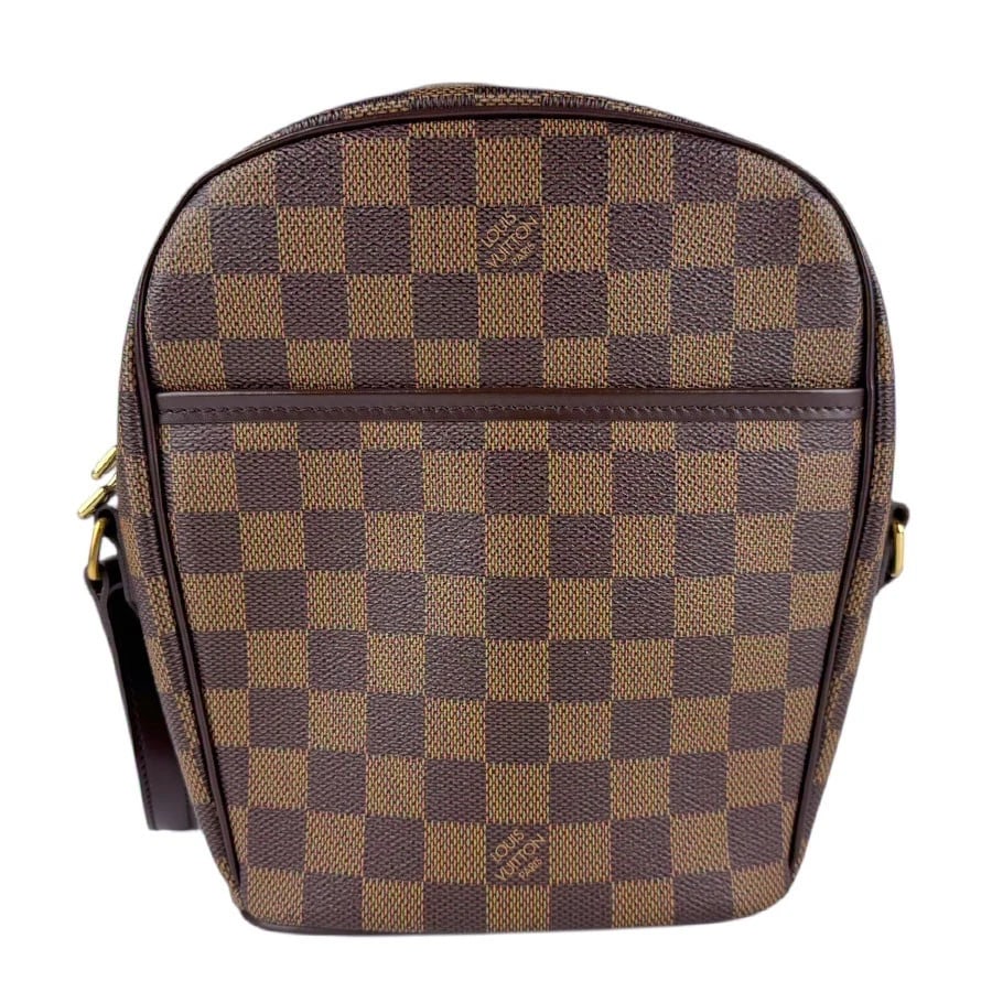 LOUIS VUITTON DAMIER EBENE IPANEMA PM CROSSBODY SHOULDER BAG: LOUIS VUITTON Damier Ebene Ipanema PM Crossbody Shoulder Bag Brand: LOUIS VUITTON Type: Crossbody Shoulder Bag Material: Damier Canvas Color: Brown Size: W:6.5inx H:8.7inx D:2.6in Shoulder Length: