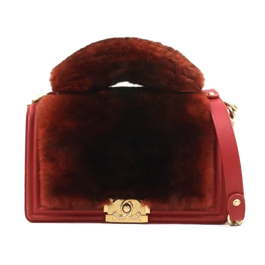 CHANEL BAG HANDBAG SHOULDER BAG BROWN: CHANEL Bag Handbag Shoulder Bag Brown Brand: CHANEL Type: Handbag Material: fur Color: Brown Red Size: W:9.8inx H:6.3inx D:3.0in Handle drop:1.6in Shoulder drop:23.2in Accessories: None Ac
