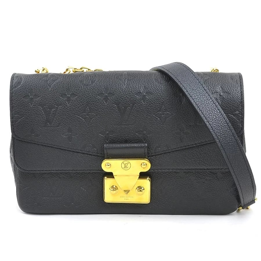LOUIS VUITTON MONOGRAM EMPREINTE MARSAU SHOULDER BAG: LOUIS VUITTON Monogram Empreinte Marsau Shoulder Bag Brand: LOUIS VUITTON Type: Shoulder Bag Material: Monogram Empreinte Leather Color: Noir Size: W:9.8inx H:6.3inx D:2.4in Shoulder Length: 43.3i