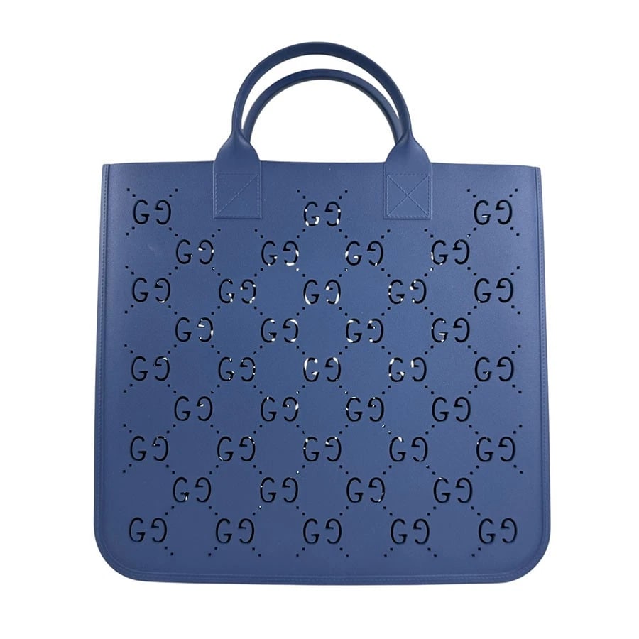 GUCCI HANDBAG TOTE BAG NAVY BLUE RUBBER: GUCCI Handbag Tote Bag Navy Blue Rubber Brand: GUCCI Type: Handbag Material: rubber Color: Navy Blue Size: W:13.0inx H:11.8inx D:3.1in Handle Length:9.8in Accessories: None Accessories Not