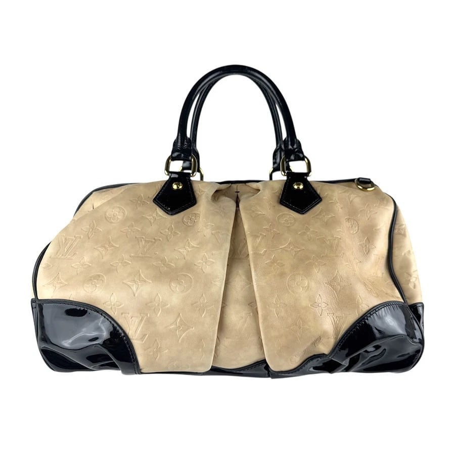 LOUIS VUITTON MONOGRAM SHOULDER BAG HANDBAG: LOUIS VUITTON Monogram Shoulder Bag Handbag Brand: LOUIS VUITTON Type: Shoulder Bag Material: leather Color: Beige X Black Size: W:13.4inx H:11.8inx D:7.1in Handle Length:15.0in Shoulder Length: 4