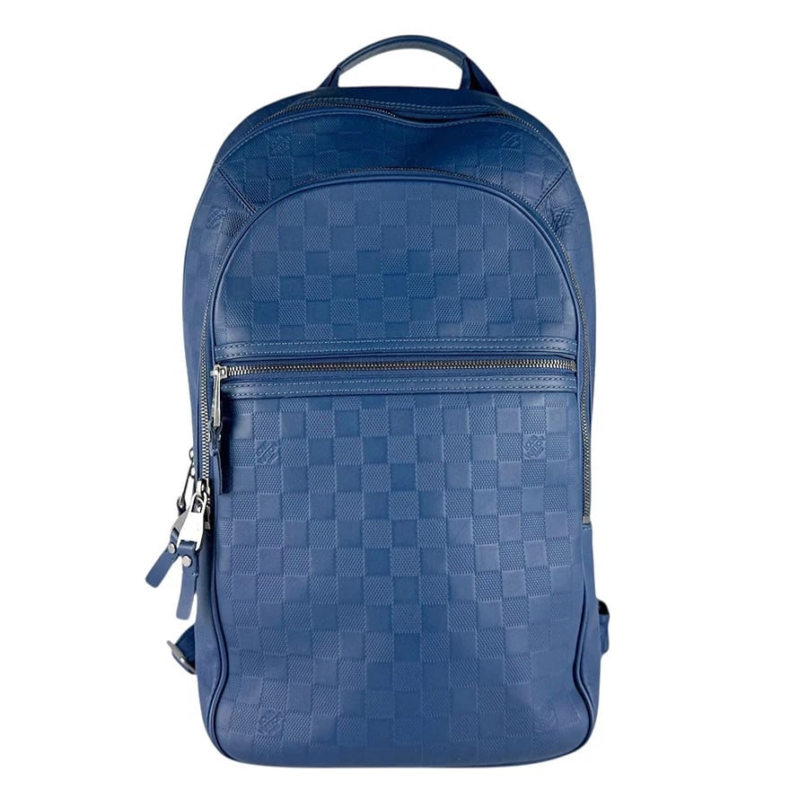 LOUIS VUITTON DAMIER INFINI BACKPACK BLUE: LOUIS VUITTON Damier Infini Backpack Blue Brand: LOUIS VUITTON Type: Backpack Material: Damier Anfini Color: Neptune Size: W:9.4inx H:17.7inx D:6.7in Handle Length:11.0in Shoulder Length: 31.5in