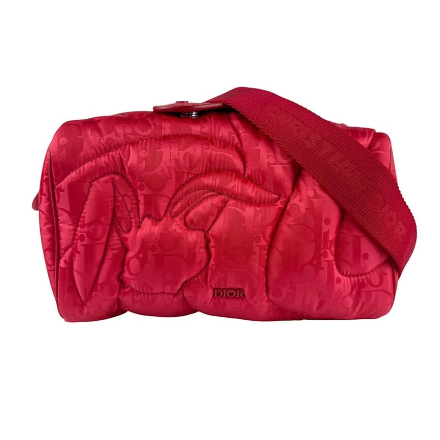 DIOR X ERL CROSSBODY SHOULDER BAG RED NYLON: Dior x ERL Crossbody Shoulder Bag Red Nylon Brand: Dior Type: Crossbody Shoulder Bag Material: Nylon Color: Red Size: W:8.3inx H:6.3inx D:3.9in Shoulder Length: 44.5in Accessories: None Ac