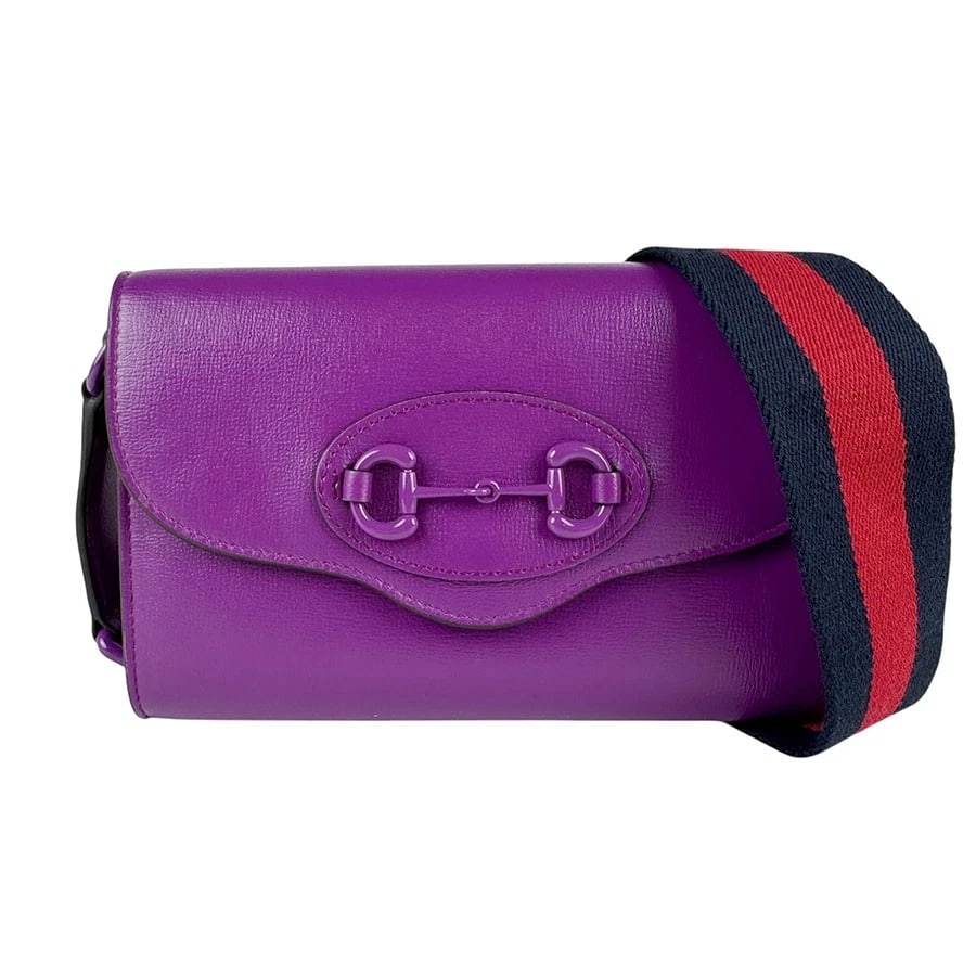GUCCI HORSEBIT 2-WAY SHOULDER BAG PURPLE LEATHER: GUCCI Horsebit 2-Way Shoulder Bag Purple Leather Brand: GUCCI Type: Shoulder Bag Material: leather Color: Purple Size: W:7.9inx H:5.1inx D:1.2in Handle Length:31.5in Shoulder Length: 42.1in Acces