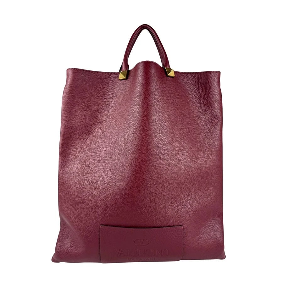 VALENTINO GARAVANI HANDBAG SHOULDER BAG BORDEAUX: Valentino Garavani Handbag Shoulder Bag Bordeaux Brand: Valentino Garavani Type: Handbag Material: leather Color: Bordeaux Size: W:14.2inx H:16.5inx D:2.0in Handle Length:9.4in Accessories: None