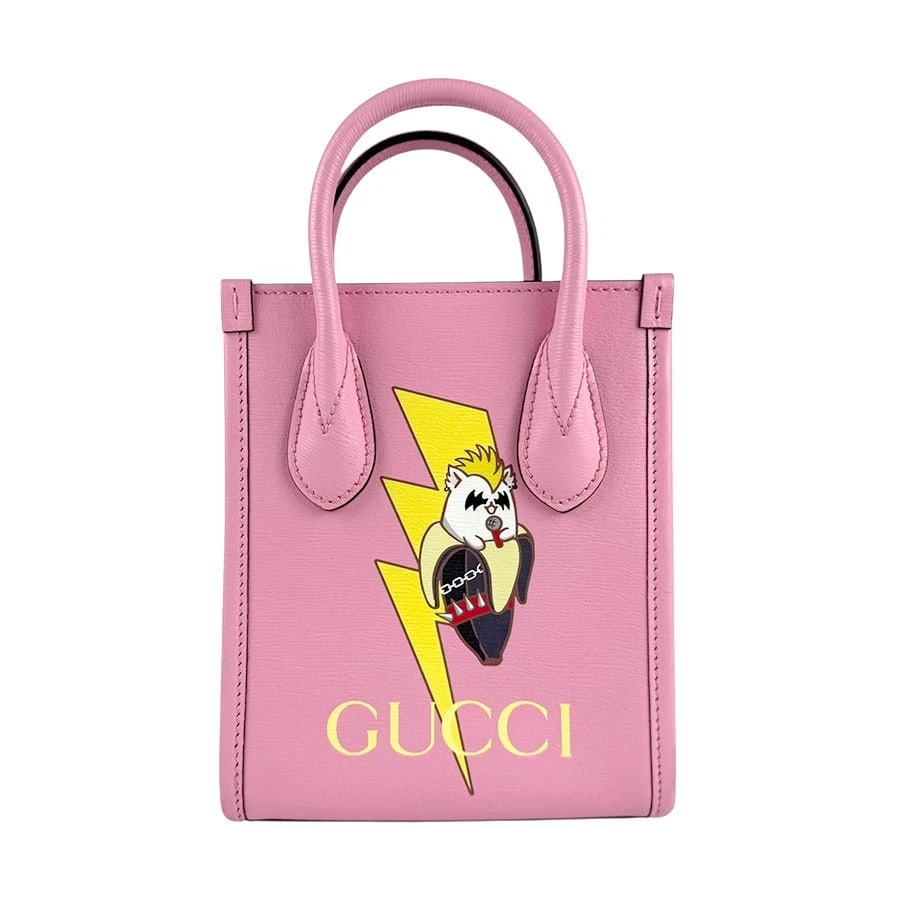 GUCCI X BNF HANDBAG SHOULDER BAG PINK/YELLOW LEATHER: GUCCI x BNF Handbag Shoulder Bag Pink/Yellow Leather Brand: GUCCI Type: Handbag Material: leather Color: Pink / Yellow Size: W:6.3inx H:7.9inx D:2.4in Handle Length:9.1in Shoulder Length: 47.2in