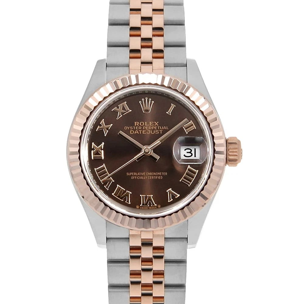 ROLEX DATEJUST CHOCOLATE BROWN ROMAN ROW JUBILEE BRACELET WATCH: ROLEX Datejust Chocolate brown Roman row jubilee bracelet Watch Brand: ROLEX Type: Wrist watch Material: Band Material Stainless Steel/Everose Gold, Case Material Stainless Steel/Everose Gold Color