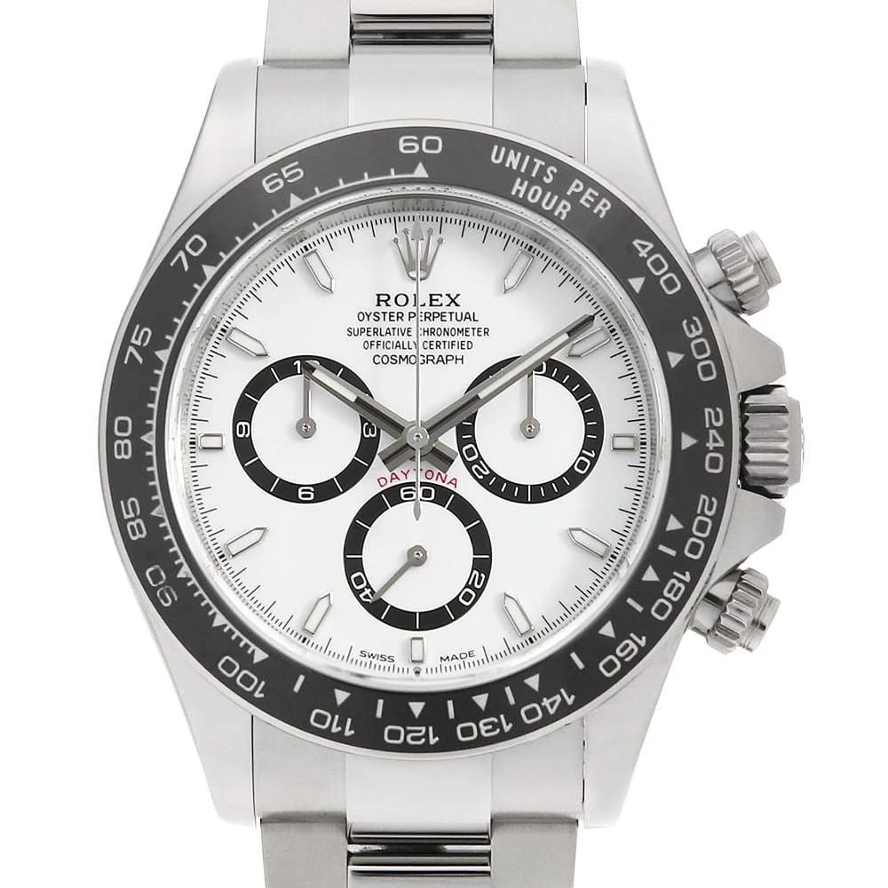 ROLEX COSMOGRAPH DAYTONA WHITE WATCH: ROLEX Cosmograph Daytona white Watch Brand: ROLEX Type: Wrist watch Material: Band Material Stainless Steel, Case Material Stainless Steel Color: Dial Color White Size: Band Size 19cm (7.5inch), C