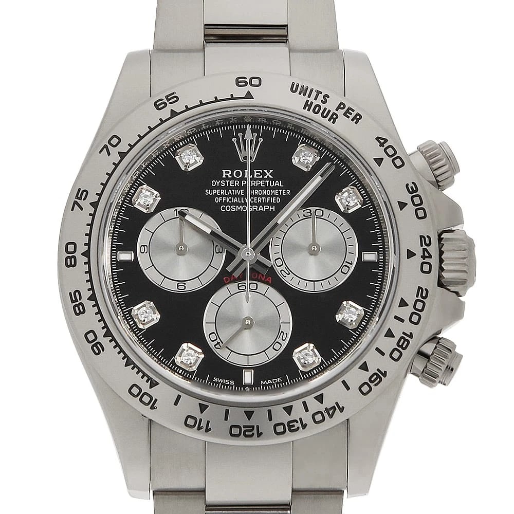 ROLEX COSMOGRAPH DAYTONA 8P DIAMOND BLACK X STEEL WATCH (1 of 7)