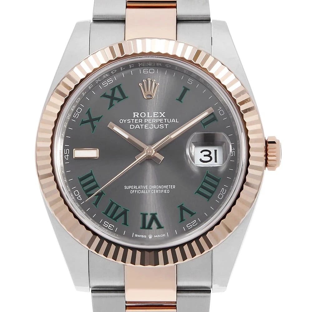 ROLEX DATEJUST SLATE GREEN ROMA OYSTER BRACELET WATCH (1 of 7)