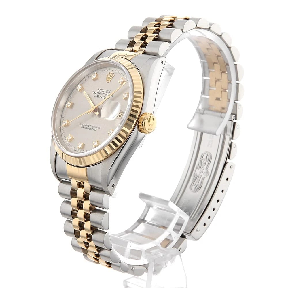 ROLEX DATEJUST DIAMOND GRAY PRINT COMPUTER WATCH - 2