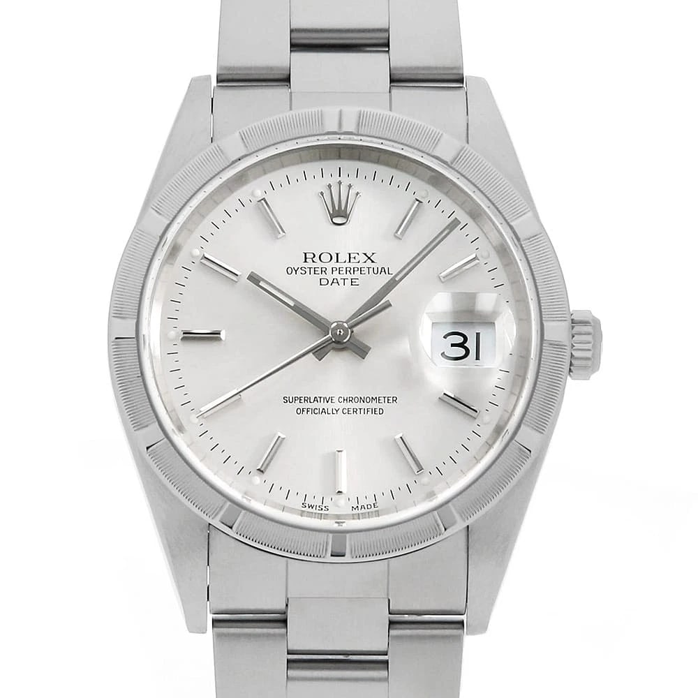 ROLEX OYSTER PERPETUAL SILVER WATCH: ROLEX Oyster Perpetual Silver Watch Brand: ROLEX Type: Wrist watch Material: Band Material Stainless Steel, Case Material Stainless Steel Color: Dial Color Silver Size: Band Size 19cm (7.5inch), C