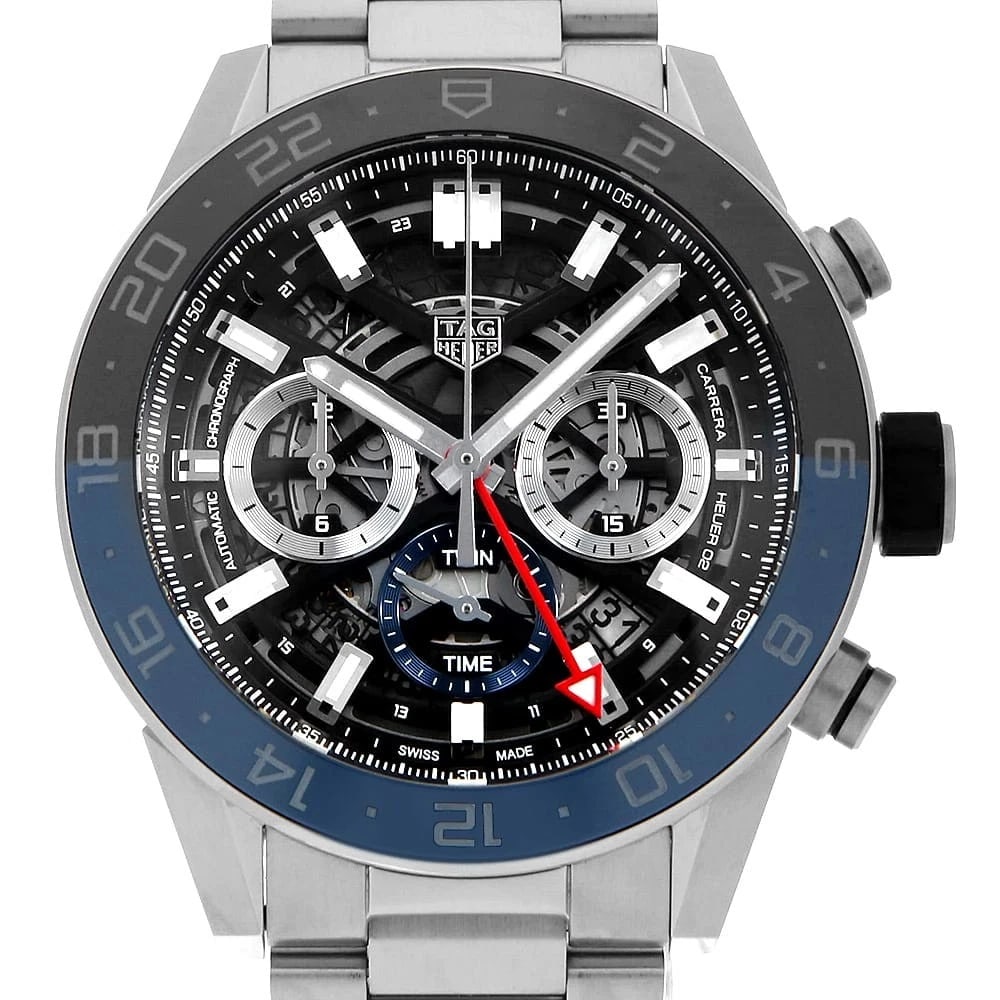TAG HEUER CARRERA CALIBRE HEUER WATCH: TAG Heuer Carrera Calibre Heuer Watch Brand: TAG Heuer Type: Wrist watch Material: Band Material Stainless Steel, Case Material Stainless Steel Color: Dial Color Skeleton Size: Band Size 21cm (8.3