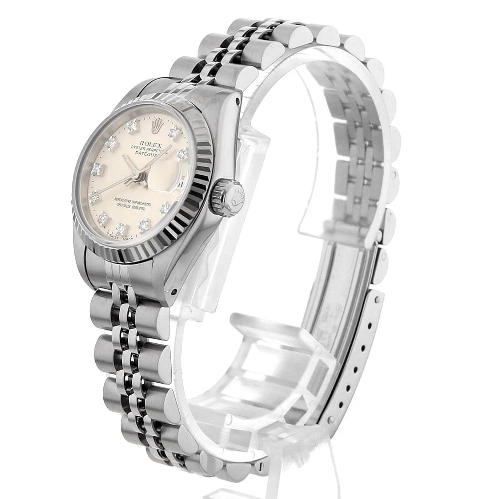 ROLEX DATEJUST DIAMOND SILVER WATCH - 2