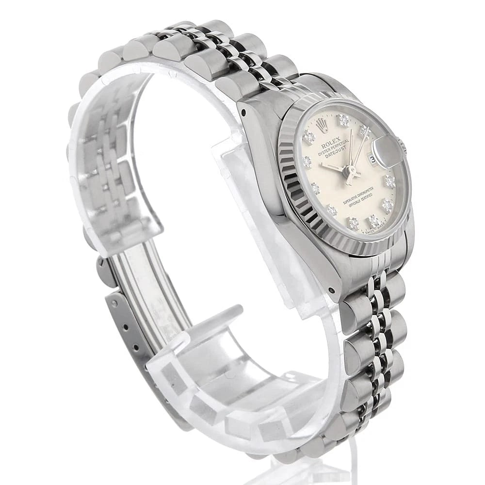 ROLEX DATEJUST DIAMOND SILVER WATCH - 3