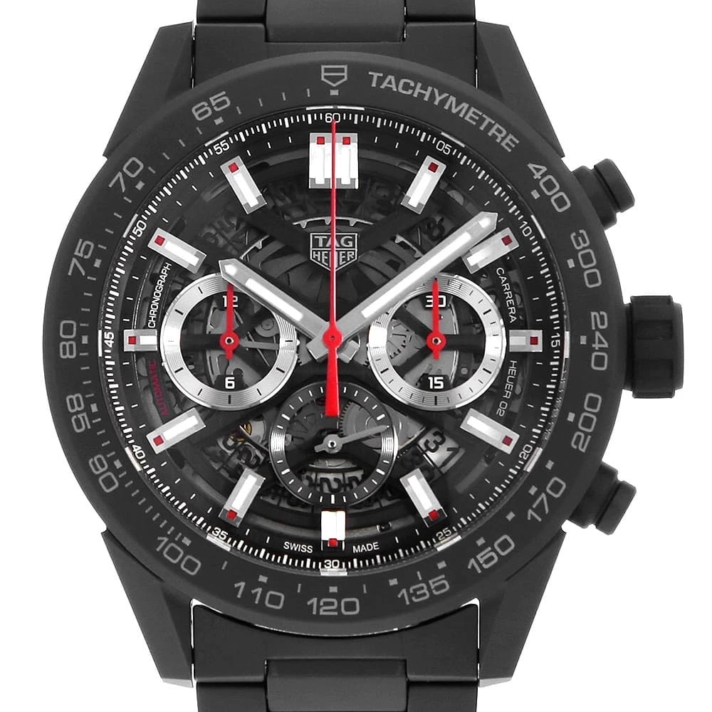 TAG HEUER CARRERA CALIBER HEUER CHRONOGRAPH WATCH: TAG Heuer Carrera Caliber Heuer Chronograph Watch Brand: TAG Heuer Type: Wrist watch Material: Band Material Ceramic, Case Material Ceramic Color: Dial Color Skeleton Size: Band Size 18cm (7.1inch
