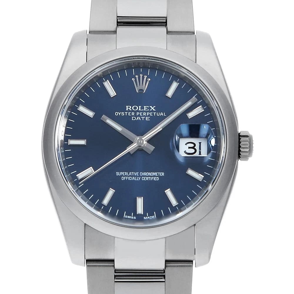ROLEX OYSTER PERPETUAL BLUE WATCH: ROLEX Oyster Perpetual blue Watch Brand: ROLEX Type: Wrist watch Material: Band Material Stainless Steel, Case Material Stainless Steel Color: Dial Color Blue Size: Band Size 18cm (7.1inch),
