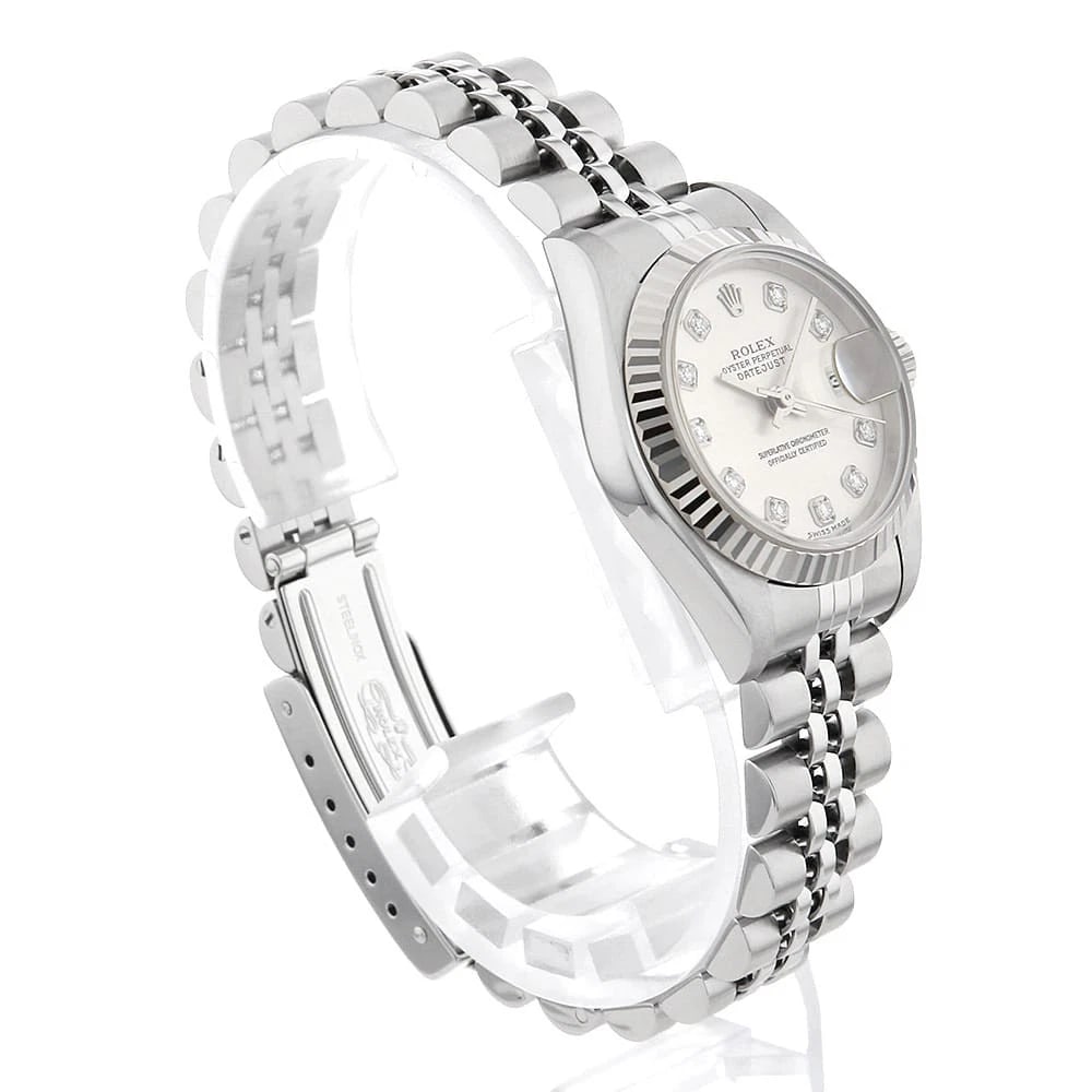 ROLEX DATEJUST DIAMOND SILVER WATCH - 3