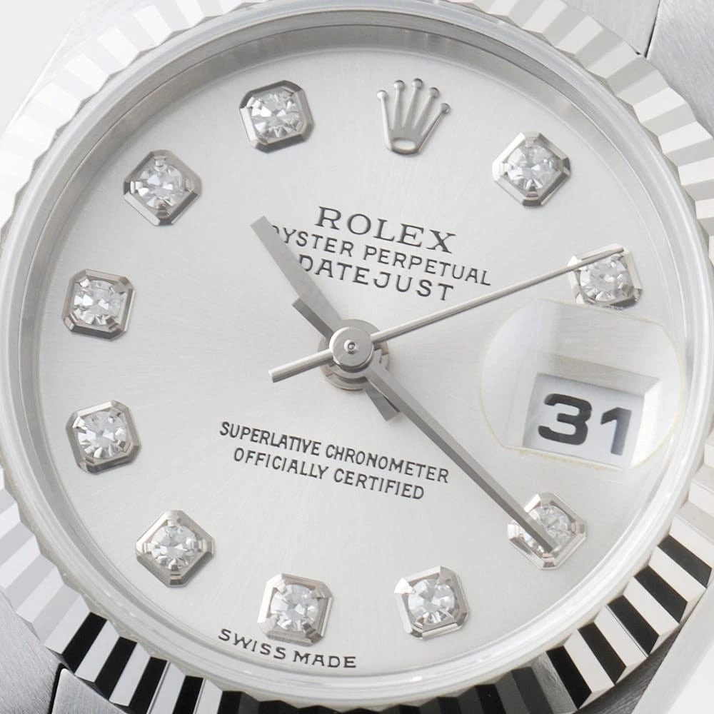 ROLEX DATEJUST DIAMOND SILVER WATCH - 6