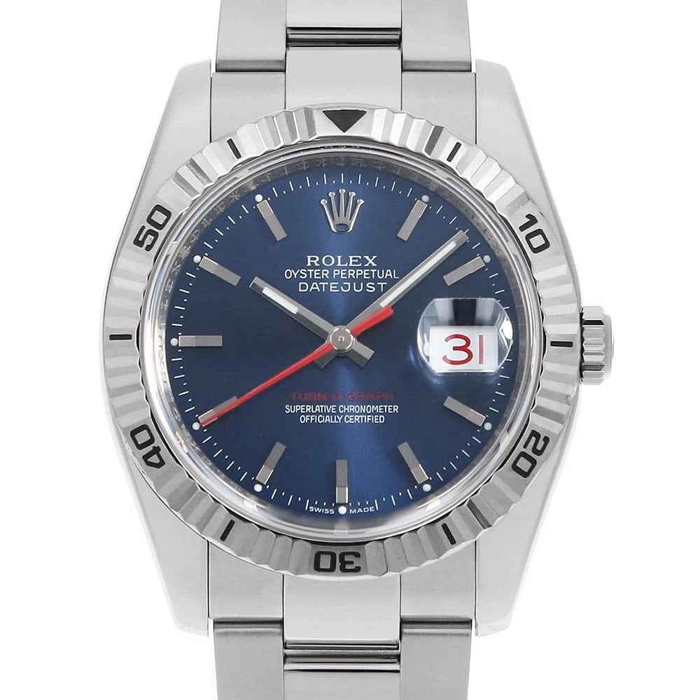 ROLEX TERNOGRAPH BLUE OYSTER BREATH WATCH: ROLEX Ternograph blue oyster breath Watch Brand: ROLEX Type: Wrist watch Material: Band Material Stainless Steel, Case Material Stainless Steel/White gold Color: Dial Color Blue Size: Band Size 17