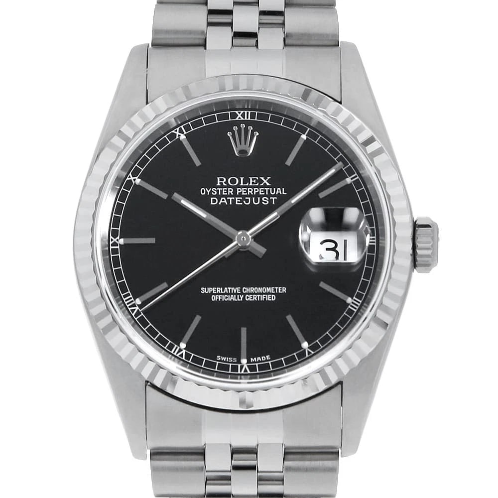 ROLEX DATEJUST BLACK WATCH (1 of 7)