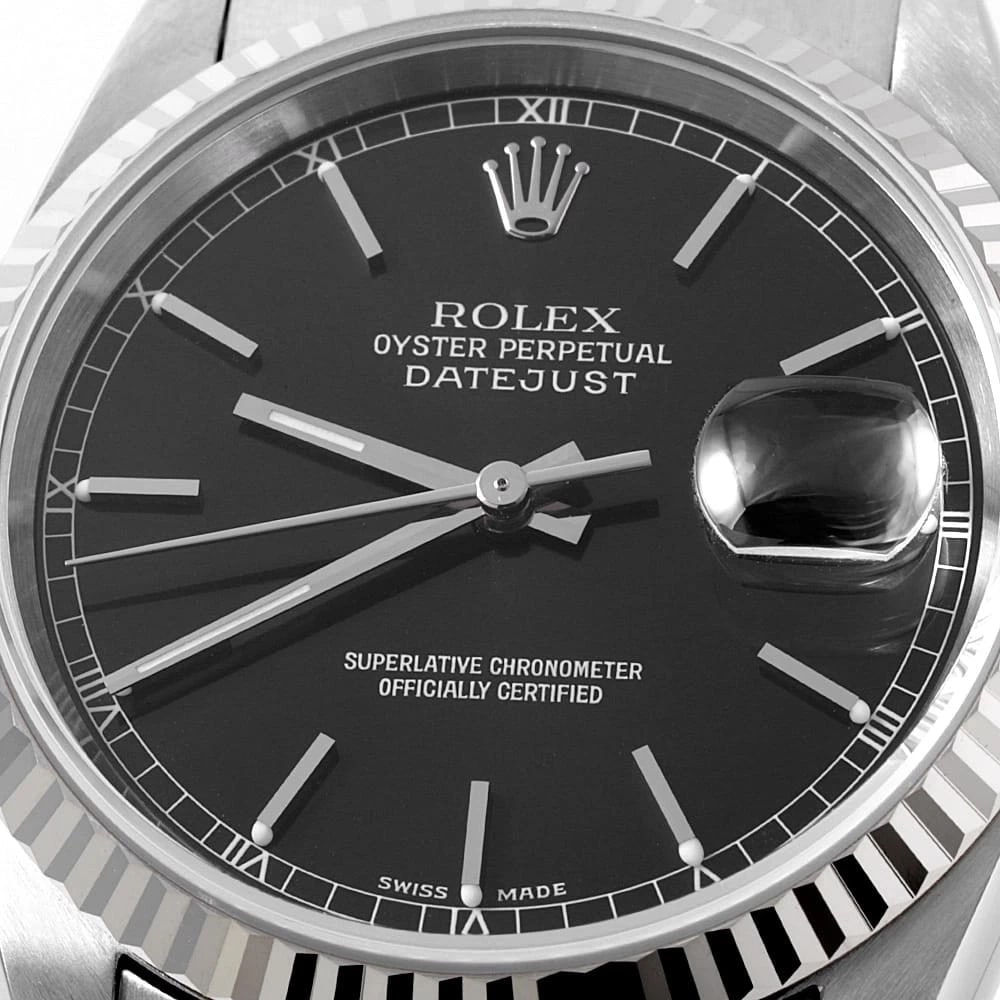 ROLEX DATEJUST BLACK WATCH - 5