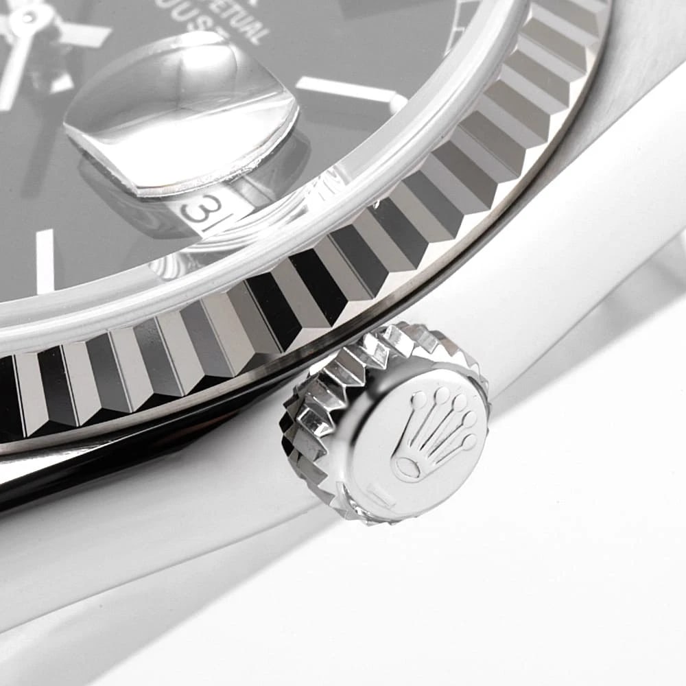 ROLEX DATEJUST BLACK WATCH - 6