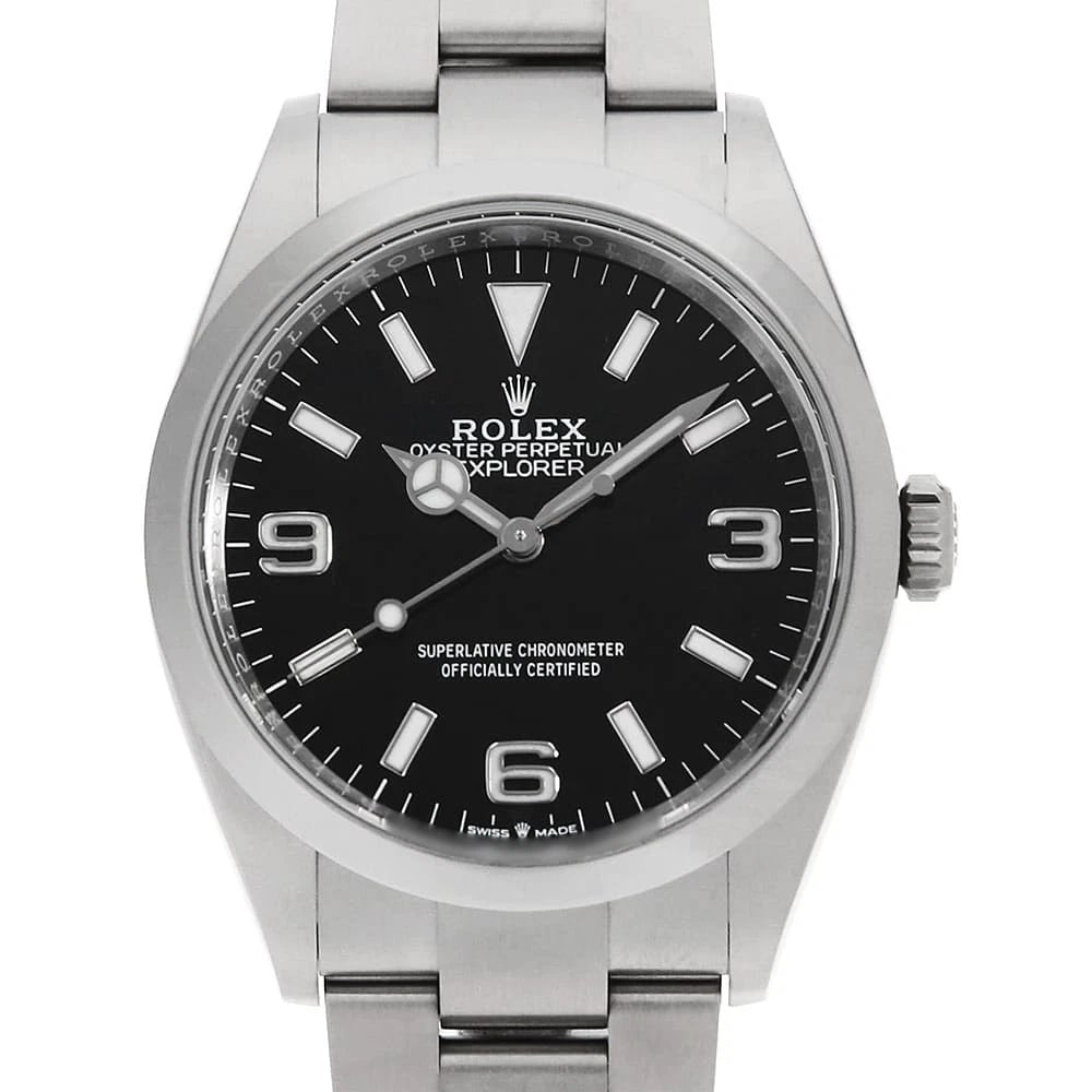 ROLEX EXPLORER BLACK WATCH: ROLEX Explorer black Watch Brand: ROLEX Type: Wrist watch Material: Band Material Stainless Steel, Case Material Stainless Steel Color: Dial Color Black Size: Band Size 18.5cm (7.3inch), Case Size