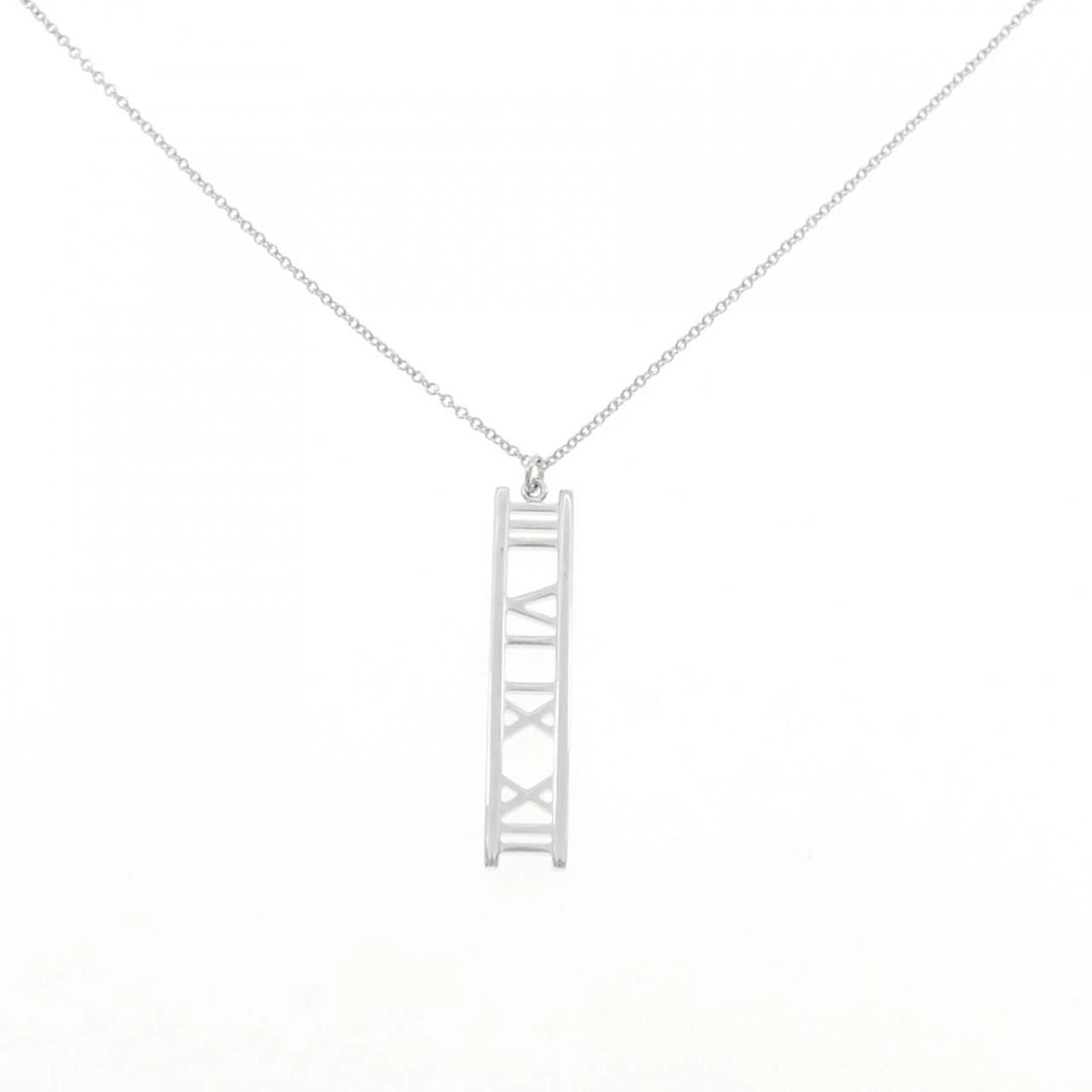 TIFFANY & CO. ATLAS OPEN BAR NECKLACE: Tiffany & Co. Atlas open bar Necklace Brand: Tiffany Type: Necklace Material: 750 White Gold Color: White Gold Size: 41cm Accessories: None Accessories Notice: When purchasing pre-owned
