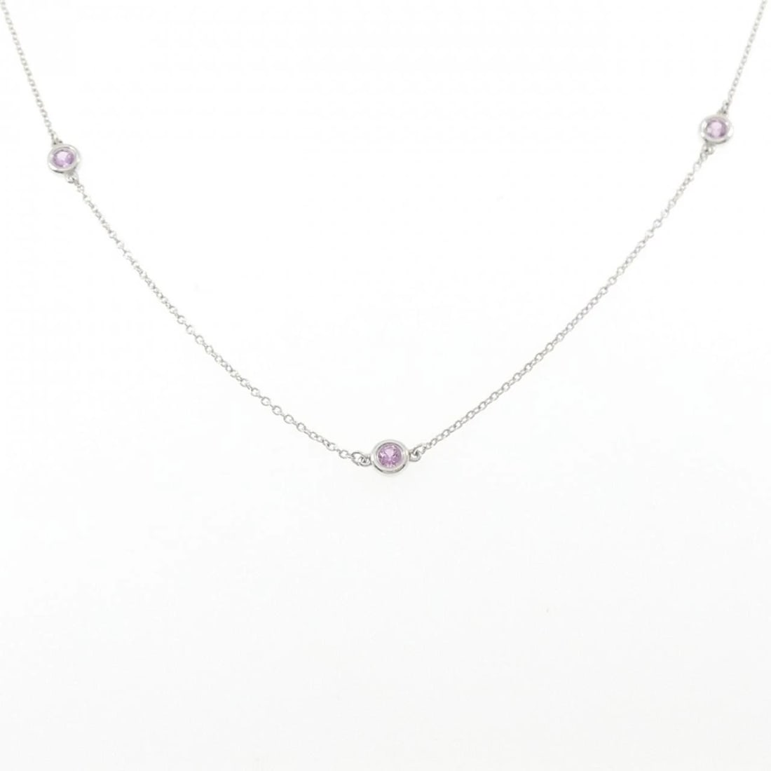 TIFFANY & CO. BY THE YARD 3P NECKLACE: Tiffany & Co. By the Yard 3P Necklace Brand: Tiffany Type: Necklace Material: 925 Silver Main Stone Sapphire Color: Silver Size: 42cm Accessories: None Accessories Notice: When purchasing