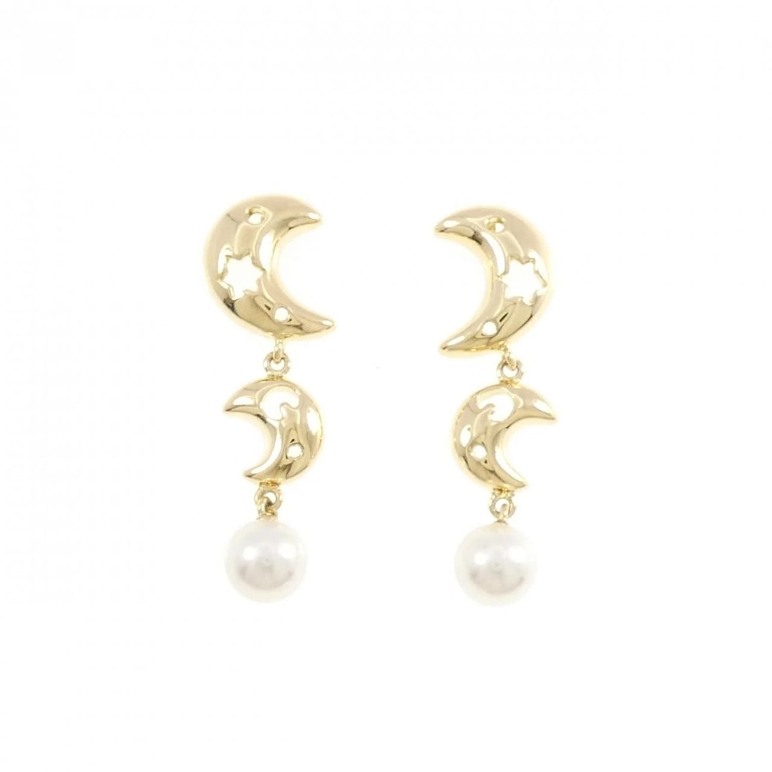 MIKIMOTO AKOYA PEARL EARRINGS: MIKIMOTO Akoya Pearl Earrings Brand: MIKIMOTO Type: Earrings Material: K18 Yellow Gold Main Stone Akoya Pearl Color: Yellow Gold Size: ActualSize HxW: 30.3mmx8.4mm Accessories: None Access