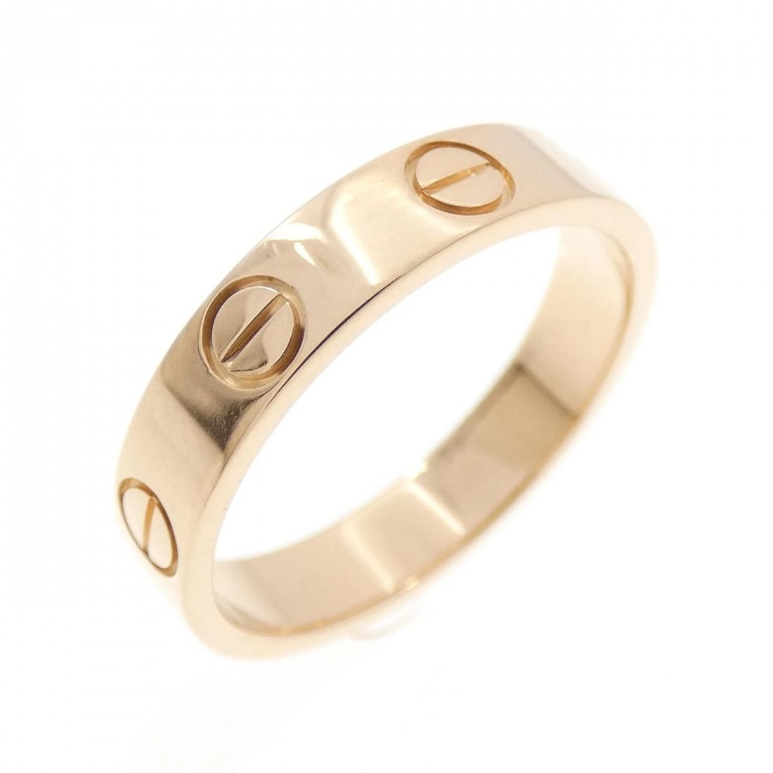 CARTIER MINI LOVE RING: Cartier Mini Love Ring Brand: Cartier Type: Ring Material: 750 Pink Gold Color: Pink Gold Size: 4.5-5 (US size) Accessories: None Accessories Notice: When purchasing pre-owned goods, please