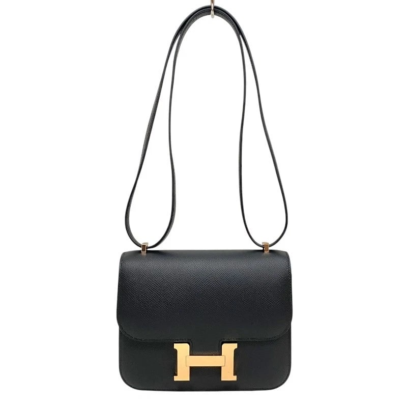 HERMES CONSTANCE MINI SHOULDER BAG: HERMES Constance mini Shoulder Bag Brand: HERMES Type: Shoulder Bag Material: Epsom Color: Black Pink Gold Hardware Size: W7.3 x H5.9x D2.4inch Shoulder:21.3inch Accessories: None Accessor