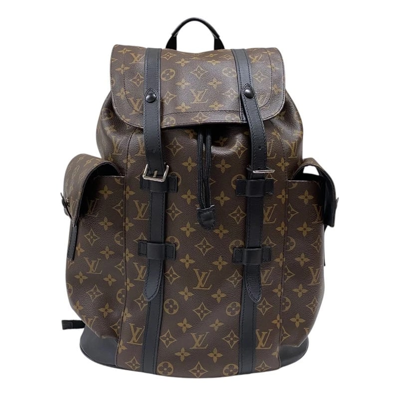 LOUIS VUITTON CHRISTOPHER MM BACKPACK: LOUIS VUITTON Christopher MM Backpack Brand: LOUIS VUITTON Type: Backpack Â· Daypack Material: Monogram Macasa Color: Brown Size: W13.0 x H17.3x D4.7inch Accessories: None Accessories Noti