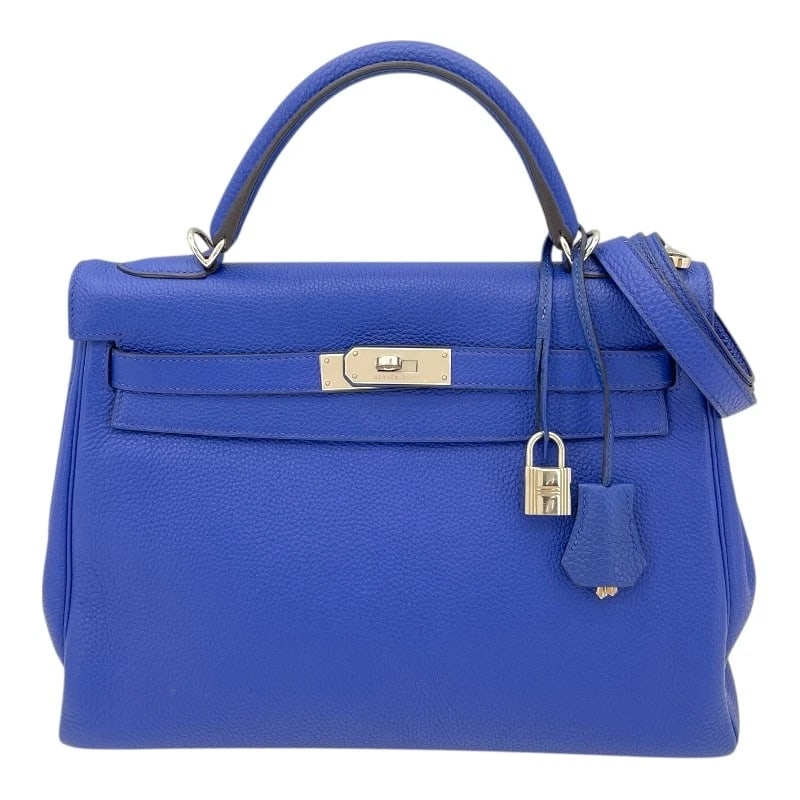 HERMES KELLY 32 INTERNAL SEWING SHOULDER BAG: HERMES Kelly 32 internal sewing Shoulder Bag Brand: HERMES Type: Shoulder Bag Material: Taurillon Clemence Maurice Color: Blue Electric SVHardware Size: W12.6 x H9.1x D3.9inch Shoulder:35.8inch A