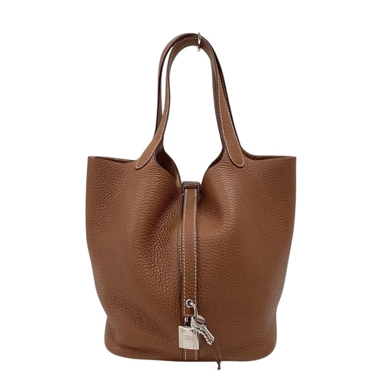 HERMES PICO TAN LOCK MM HANDBAG (1 of 7)