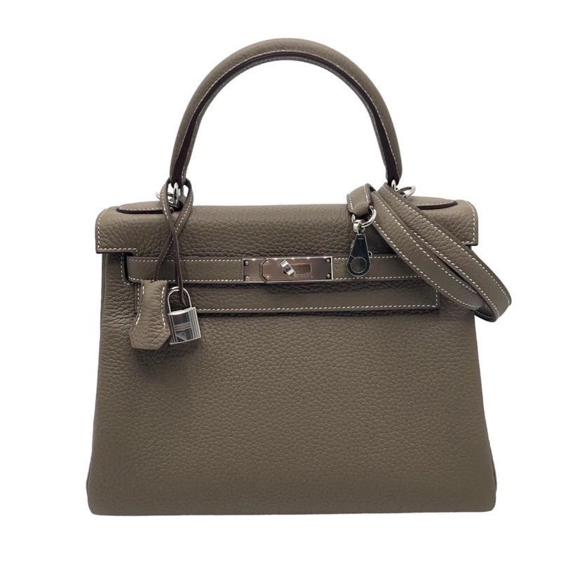 HERMES KELLY 28 INTERNAL SEWING SHOULDER BAG: HERMES Kelly 28 internal sewing Shoulder Bag Brand: HERMES Type: Shoulder Bag Material: Taurillon Clemence Color: Etoup xSVHardware Size: W11.0 x H8.7x D4.7inch Shoulder:36.2inch Accessories: