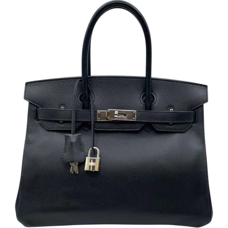 HERMES BIRKIN 30 HANDBAG: HERMES Birkin 30 Handbag Brand: HERMES Type: Handbag Material: Epsom Color: Black SilverHardware Size: W11.8 x H9.4x D6.3inch Accessories: None Accessories Notice: When purchasing pre-owne