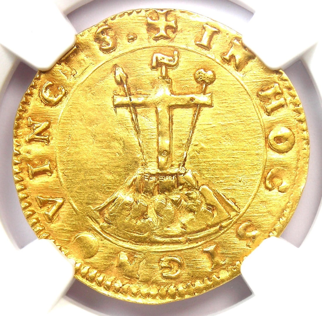 1505-34 ITALY GOLD FERRARA SCUDO ALFONSO COIN: 1505-34 Italy Gold Ferrara Scudo Alfonso Coin Composition: Gold Year: 1505 Denomination: Scudo Fineness: None Country of Origin: Italy Accessories: None Accessories Notice: When purchasing
