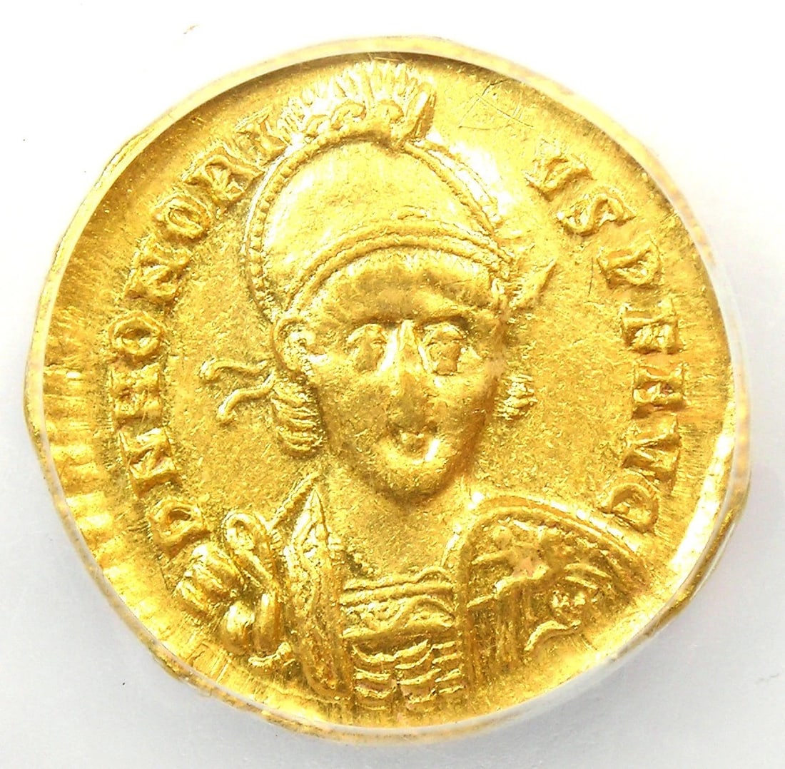 HONORIUS AV SOLIDUS GOLD ROMAN COIN (1 of 4)