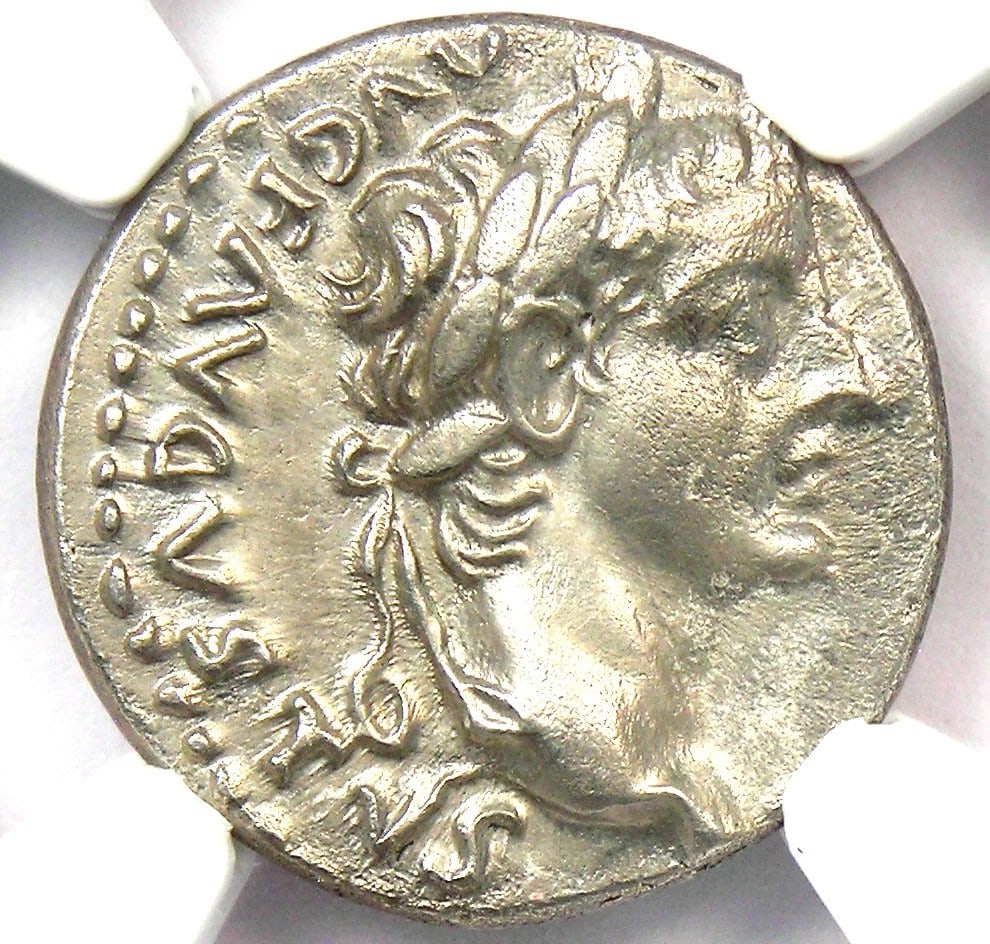 TIBERIUS AR DENARIUS SILVER TRIBUTE PENNY ROMAN COIN (1 of 3)