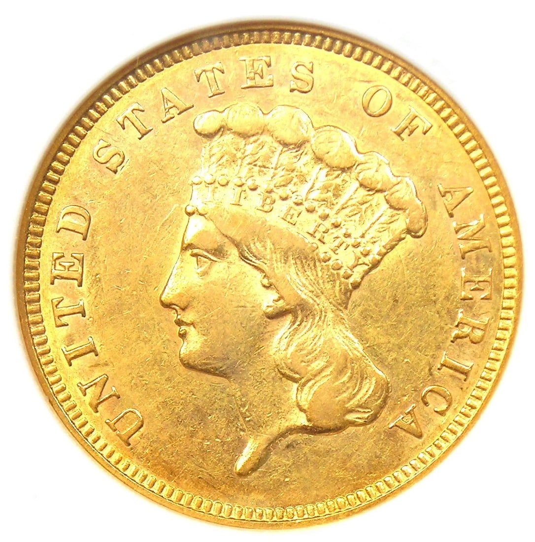 1859 THREE DOLLAR INDIAN GOLD COIN $3: 1859 Three Dollar Indian Gold Coin $3 Composition: Gold Year: 1859 Denomination: $3 Fineness: 0.9 Country of Origin: United States Accessories: None Accessories Notice: When purchasing pre
