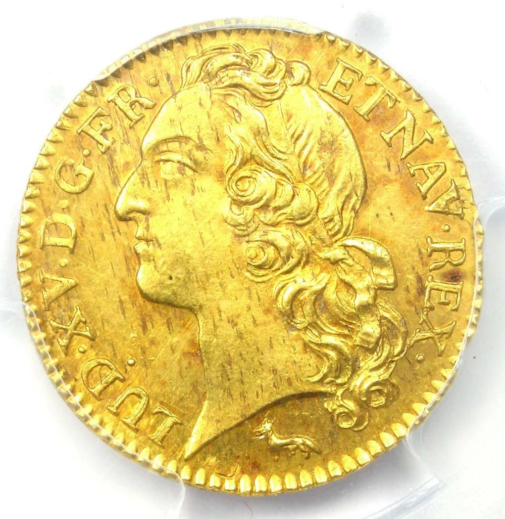 1743/2 FRANCE GOLD LOUIS XV D'OR COIN (1 of 4)