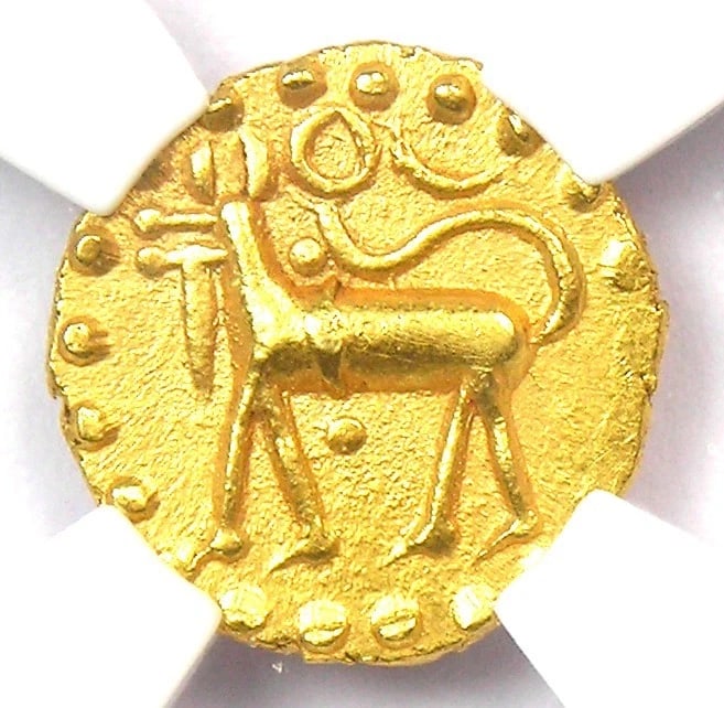 1800-50 THAILAND GOLD KUPANG PATANI COIN: 1800-50 Thailand Gold Kupang Patani Coin Composition: Gold Year: 1800 Denomination: None Fineness: None Country of Origin: Thailand Accessories: None Accessories Notice: When purchasing pr