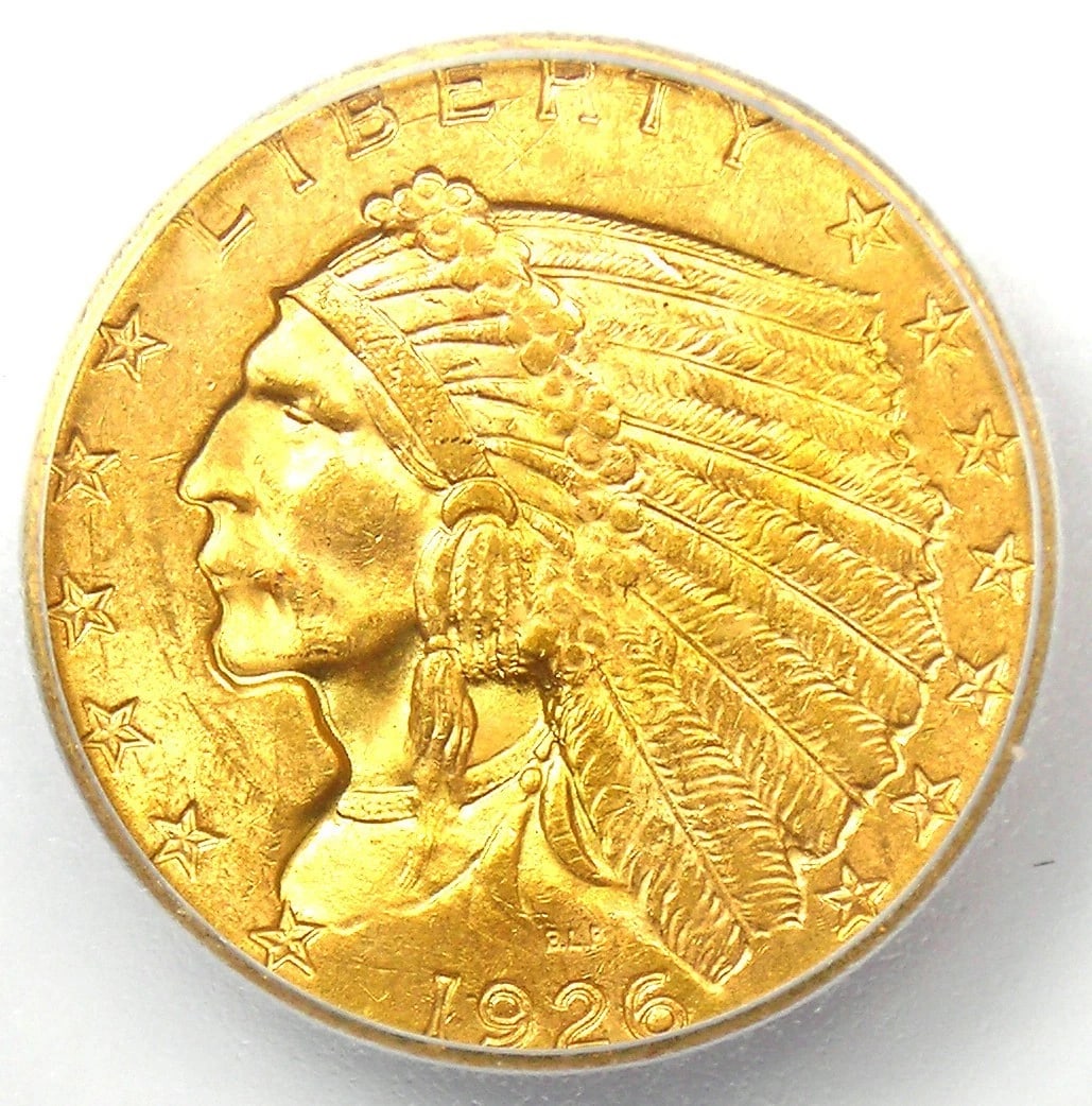 1926 INDIAN GOLD QUARTER EAGLE $2.50 COIN: 1926 Indian Gold Quarter Eagle $2.50 Coin Composition: Gold Year: 1926 Denomination: $2.50 Fineness: 0.9 Country of Origin: United States Accessories: None Accessories Notice: When purchas