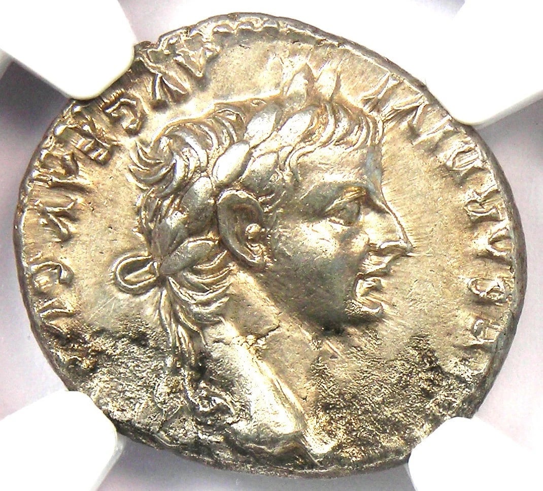 TIBERIUS AR DENARIUS SILVER TRIBUTE PENNY ROMAN COIN (1 of 3)